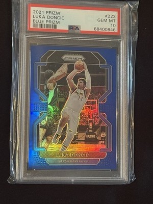 2021 Panini Prizm Blue /199 Luka Doncic #223 PSA 10 Lakers Mavs MVP HOF 🔥
