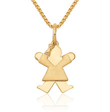 14K Solid Yellow Gold Girl Joy Necklace