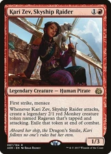 Kari Zev, Skyship Raider Aether Revolt MAGIC LGND HUMAN PIRATE RARE LP+ O257