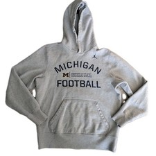Nike Jumpman Michigan Wolverines Football Grey Hoodie NCAA Sideline Size M Adult