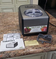 Cuisinart ICE-100 1.5-Quart Ice Cream and Gelato Maker Silver Excellent Clean 
