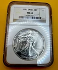 1991 American Silver Eagle Coin MS69 MS-69