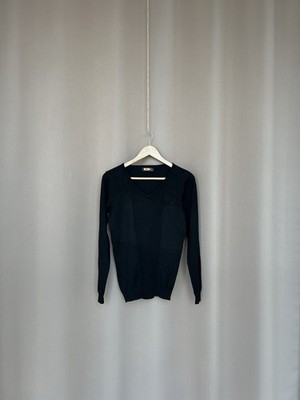 Zilli Strick leichter Pullover Damen Größe S/M schwarz Rundhals Pullover