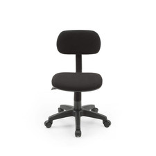 Office Chair Small Black Fabric Task Swivel Seat Armless Adjustable Height
