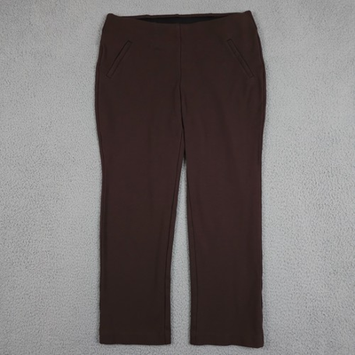 #ad #ad Chicos Fabulously Slimming Pants Womens 1 US 8 Short Brown Pull On Straight Leg $19.95