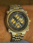 Vintage PULSAR by SEIKO World Timer 41mm Two Tone Quartz Watch