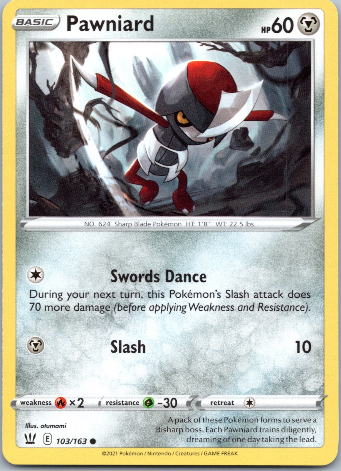 Pawniard 103/163 Common Battle Styles Pokemon Near Mint