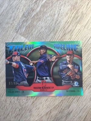 Yu Chang Triston McKenzie Nolan Jones 2019 Bowman Green Refractor /99 Guardians