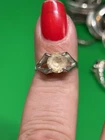 Sterling Silver 925 Clear Stone Ring Very Old Vintage Sz 5 NR