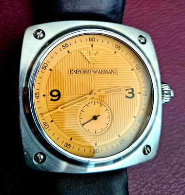 Emporio Armani Mens AR5901 quartz watch with leather band | eBay