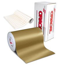 631 Matte Gold Metallic Adhesive Craft Vinyl Including 12" X 24" Roll of Clear T