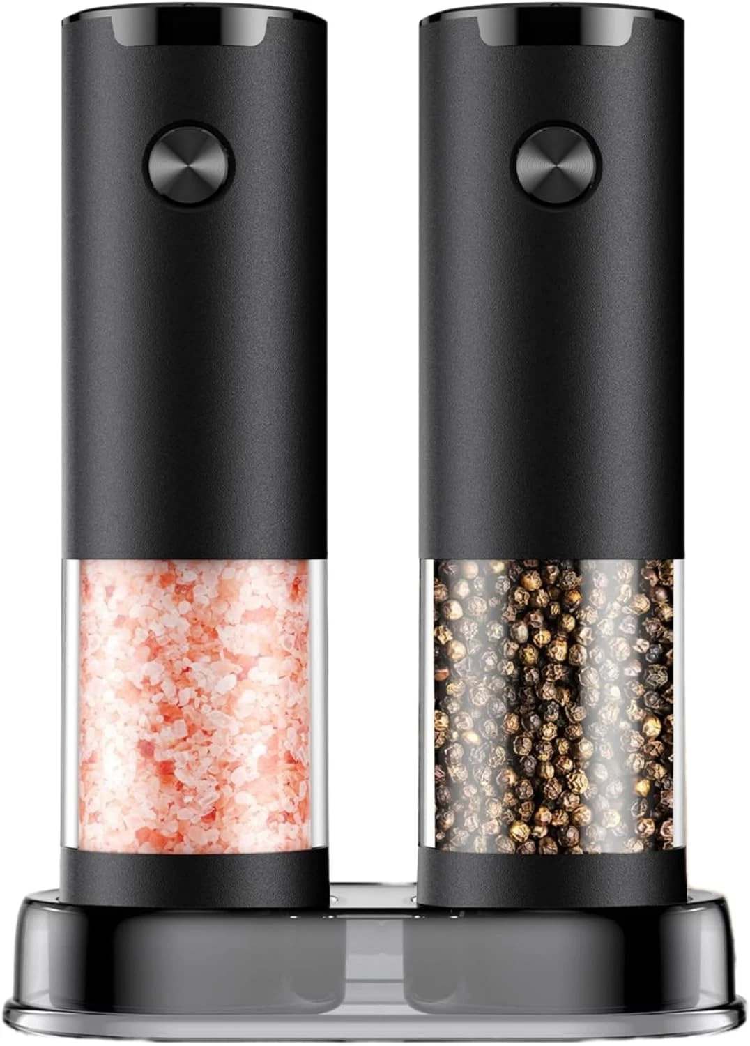 Electric Salt and Pepper Grinder Set - Battery Operated Spice Mills with Adjusta