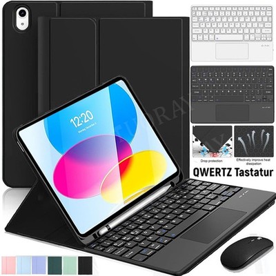 Hülle mit Touchpad Tastatur Maus für iPad A16 11/10/9/8/7. Gen Air 11'' M4 Pro 11