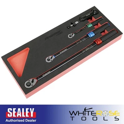 Sealey Premier Black Torque Wrench Micrometer & Screwdriver Set 4pc STW909SETB - Image 1 of 4