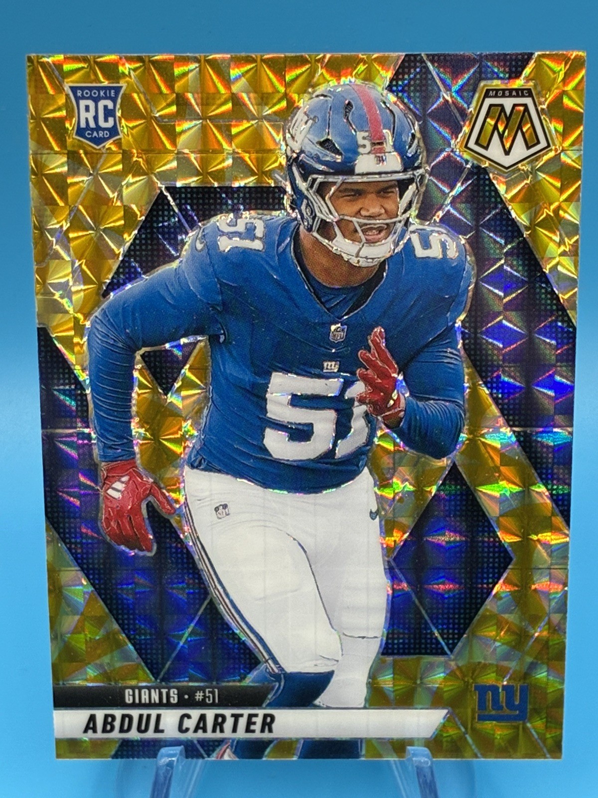 2025 Panini Mosaic - Rookie Abdul Carter #317 Mosaic Reactive Yellow Giants