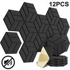 12 Pack Sound Proof Foam Panels 12"X 12"X 0.4" Acoustic Panels Self-Adhesive US