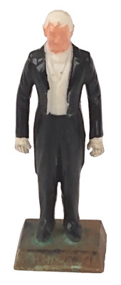 Marx 1960s U.S. President - W. Harrison - Painted Figures W/Gold Base 2 3/4