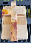Hand Carved Pakistan Banded Calcite Onyx Marble Cross Religious Stone 8" Decor — photo 1