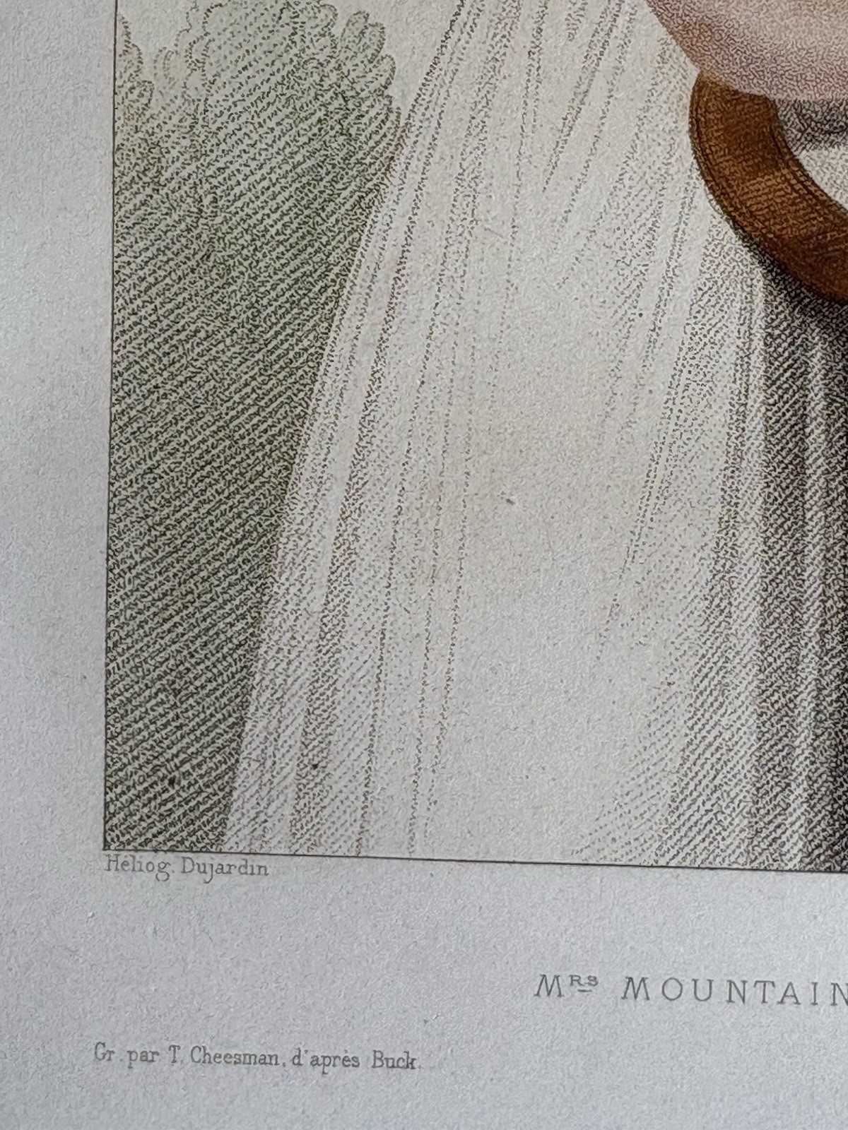 Dujardin Engraving Portrait Musician Mademoiselle Mountain Guitarist Guitarist