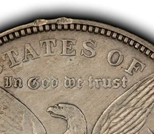 1921-D $1 Morgan Silver Dollar - VAM-1G Die Break 2nd S of STATES - SKU-D6578