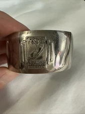 1933 Chicago Worlds Fair Silver Tone Bracelet Cuff Vintage Souvenir