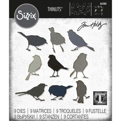 Sizzix Tim Holtz Thinlits Stanzschablonen Silhouette Birds 9pcs