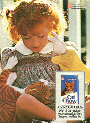 1985 Purina Cat Chow Cat Food Pet vintage Print Ad 80's Advertisement