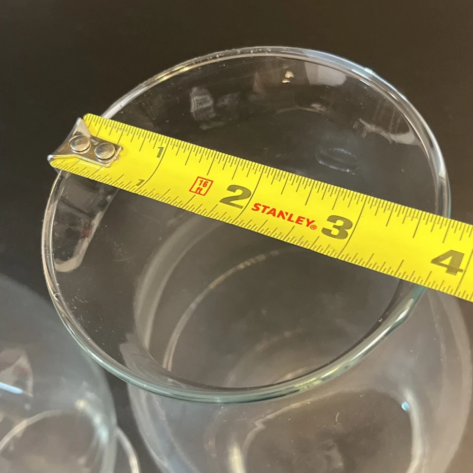 2 Vtg Clear Glass Hurricane Lamp Globes Shades Chimney 8.5” Tall x 3.5” Pair Set - Image 4 of 4