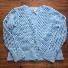Vintage Sky Blue L.L.Bean Angora Wool Textured Button Cardigan XL, Fits Medium 