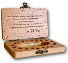 Tooth Fairy Keepsake Box for Girls & Boys, Tooth Fairy Box for 20 Baby Teeth