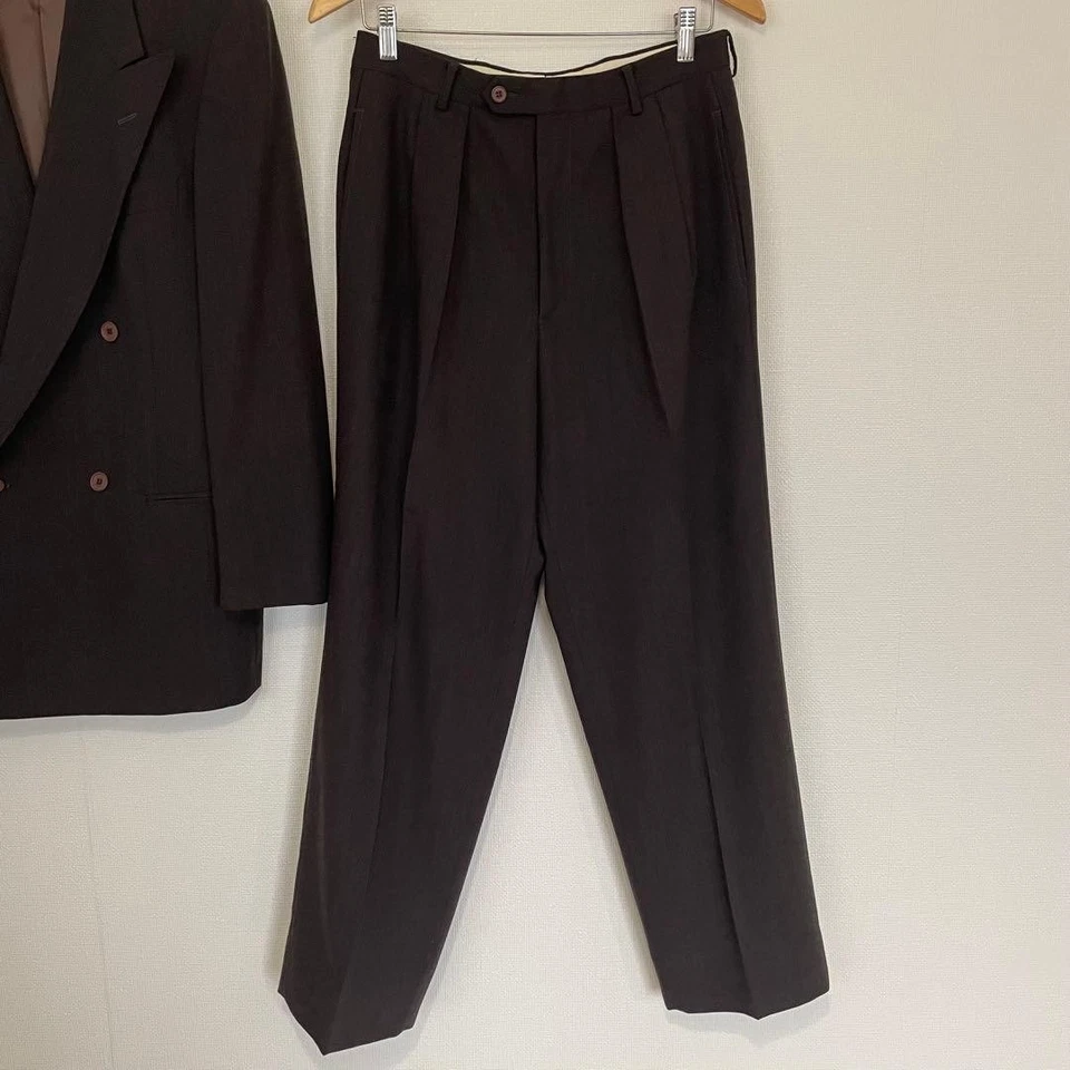 EMPORIO ARMANI Conjunto Traje Doble Pecho Espiga Talla 42 Hecho en Italia Marrón Foto 3 de 4