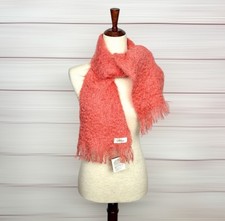 NWT Netherdale Wool Mohair Scarf Coral Scotland Vintage