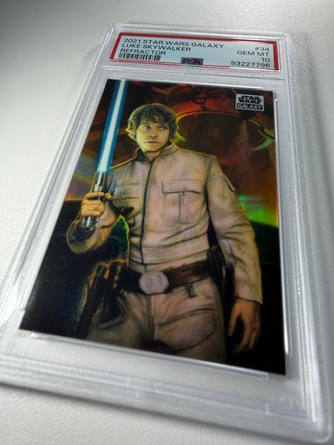 (PSA 10) 2021 Star Wars Galaxy #34, “Luke Skywalker” Refractor