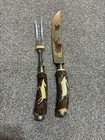 Vintage Willi Lutz Solingen Carving Set – Hand-Carved Stag Horn Handles — photo 1
