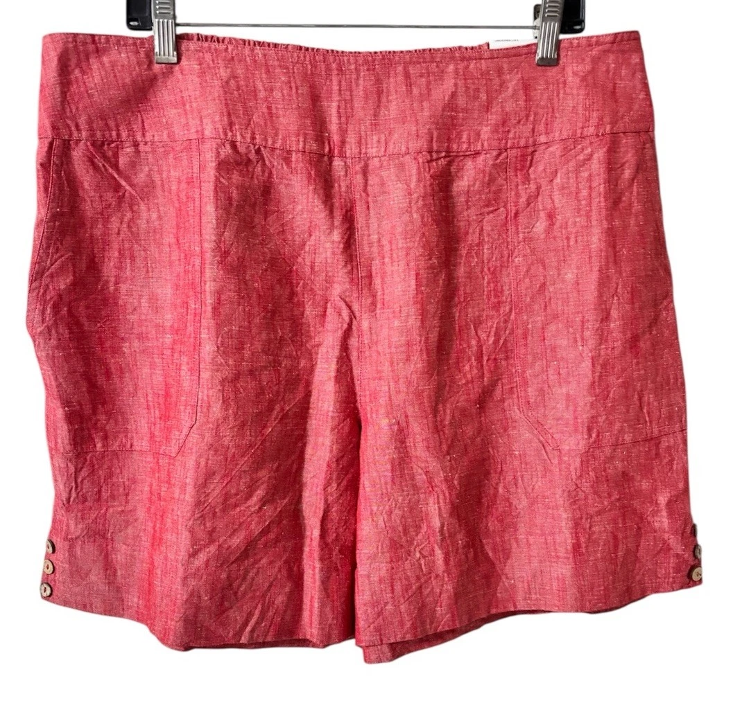 NWT Sundance linen and cotton Elastic Waist shorts womens size XL Beachy Casual