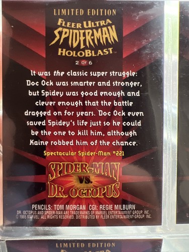 (5) RARO lotto set HOLOBLAST Chase 1995 Fleer Ultra Spiderman prima ologramma - Foto 12 di 13