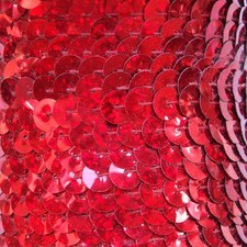 Sequin Trim Red Hologram Reflective 8mm flat strung by the yard. Made in USA.