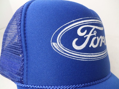 Vintage Blue Ford Motor Trucker Adjustable Adult Snapback Mesh Baseball Cap - Picture 11 of 11