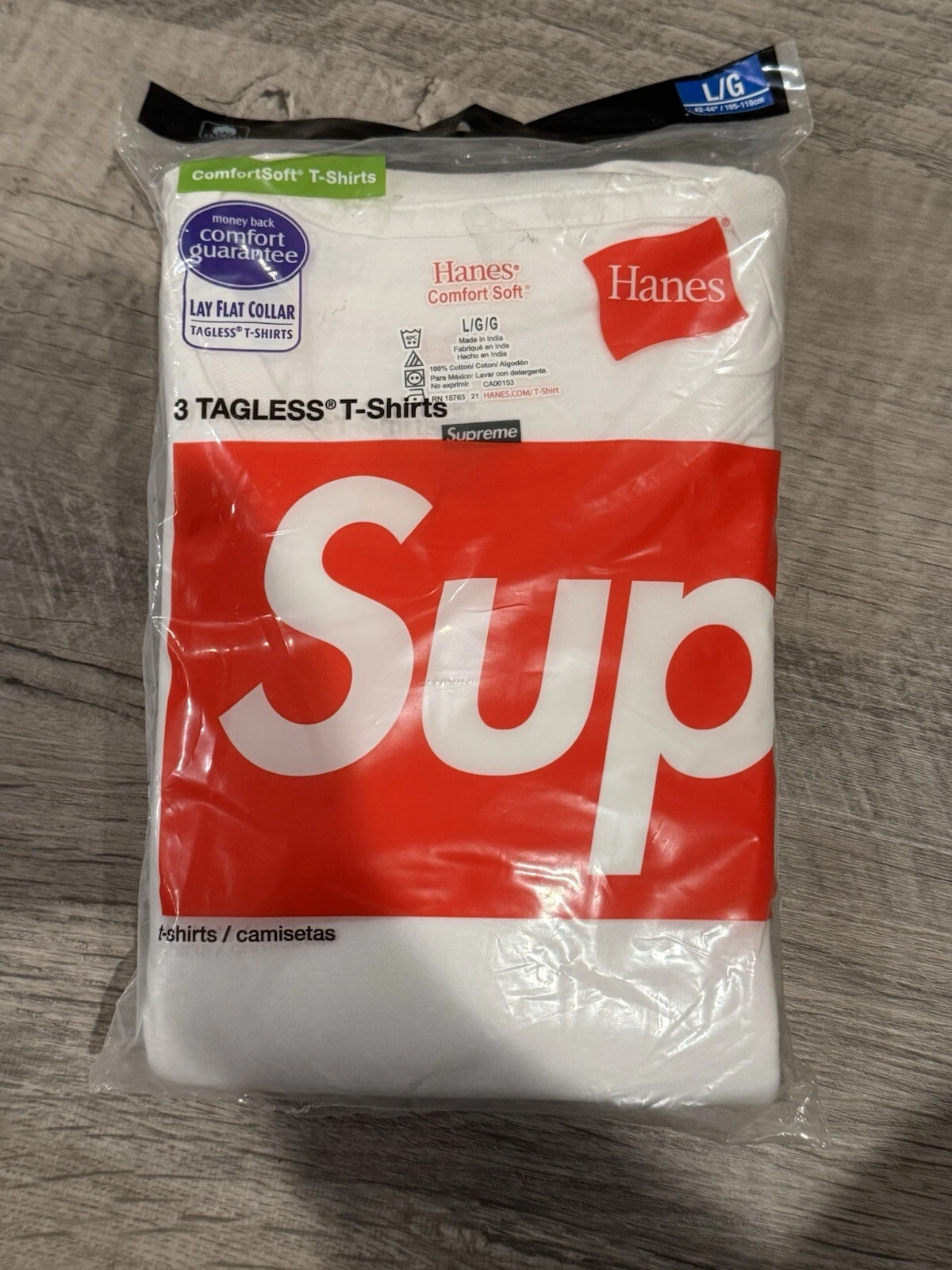 Supreme x Hanes T shirts sans étiquette (lot de 3) blanc (SS24) T shirt haut homme unisexe