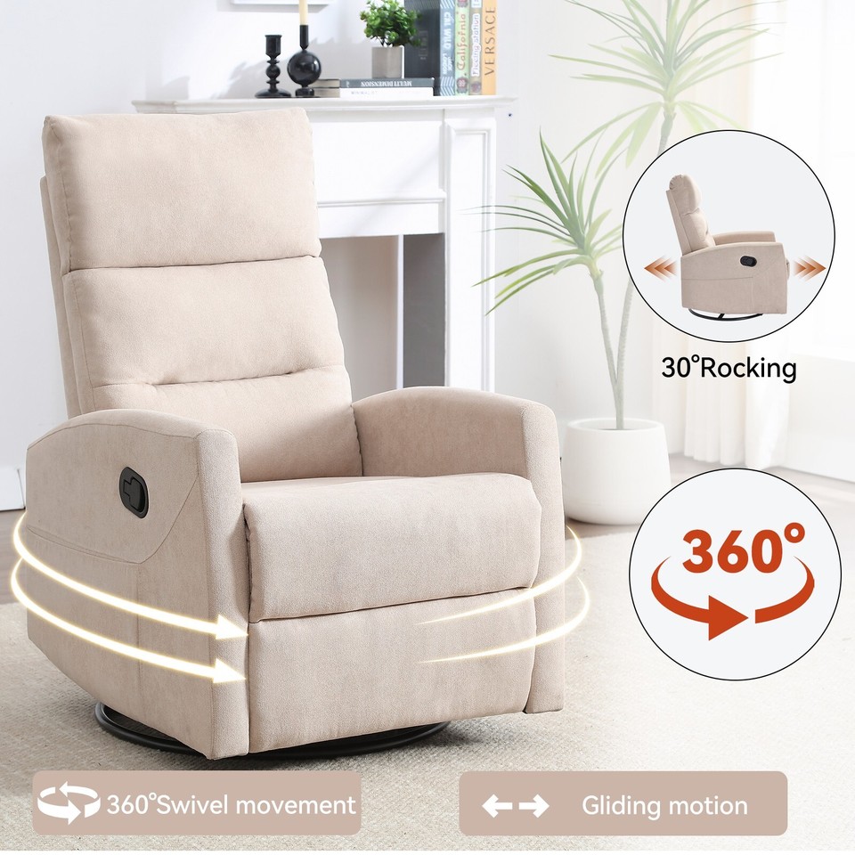 Manuel Rocking Chair Manual Swivel Recliner Chair Rocker Rocking Chair Nursery Glider Living ...