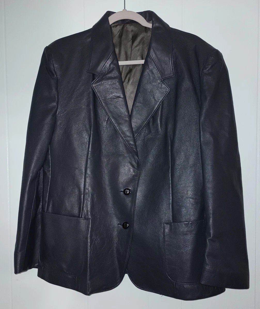 Vintage Leather Jacket Womens Size 20 Gray Cabretta Grais Angel Skin | eBay