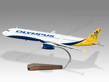 Airbus A321 Olympus Airways Desk Wood Airplane New Model Small Scale 1/130