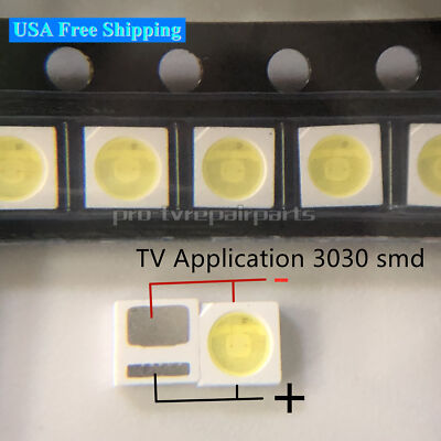#ad 100PCS LED Backlight TV High Power LED DOUBLE CHIPS 1W 3V 3030 Cool white $10.71