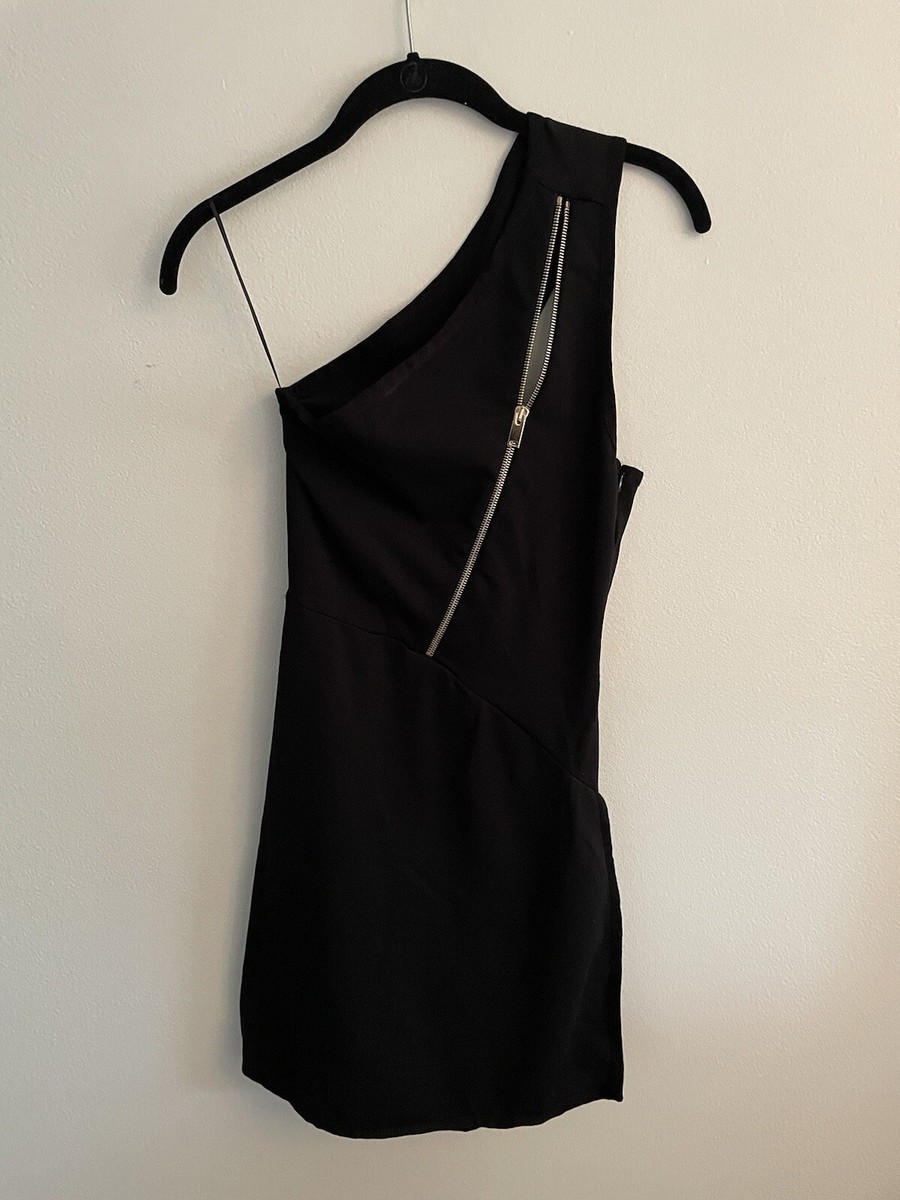 Stella McCartney one shoulder asymmetrical mini dress zipper