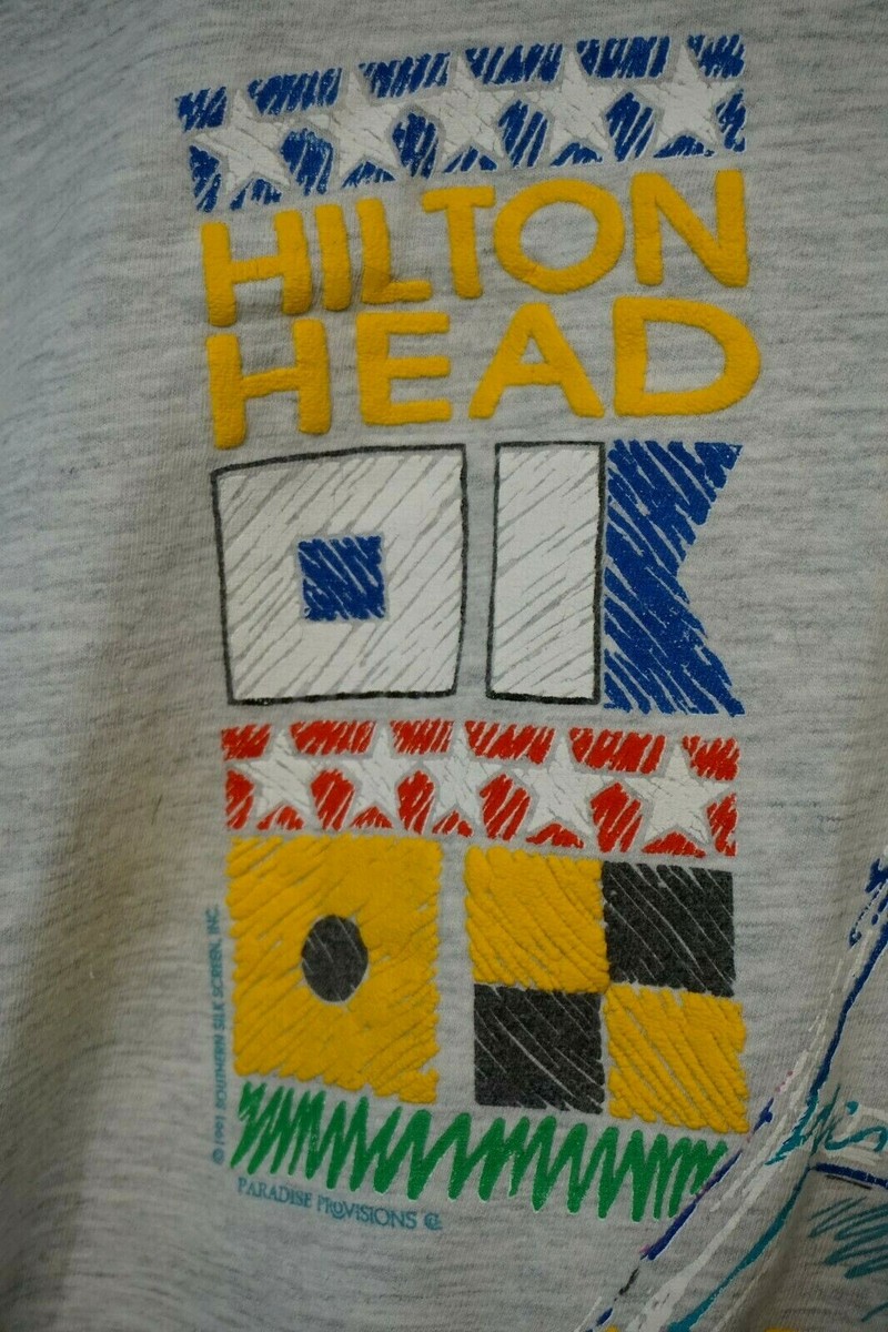 Vintage Sailing Yacht Hilton Head T Shirt 90s Hanes Beefy