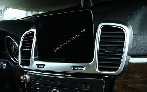 For Benz GLE GLS 2016-2019 Center Console AC Air Outlet Vent Frame Matte Silver - Foto 3 di 11