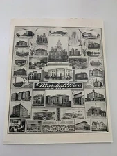 1903 Marshalltown Iowa Photograph Collage Reproduction Matted