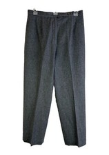 Vintage 80s Pendleton Womens 14 Gray Wool Flat Front Trousers Dress Pants Slacks