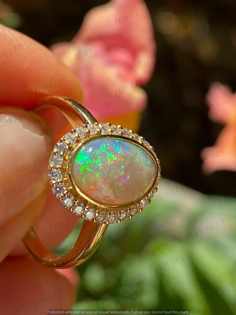Fire opal engagement ring deals