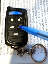 keyless remote car starter Fortin blue led transmitter Evolution FM Push control